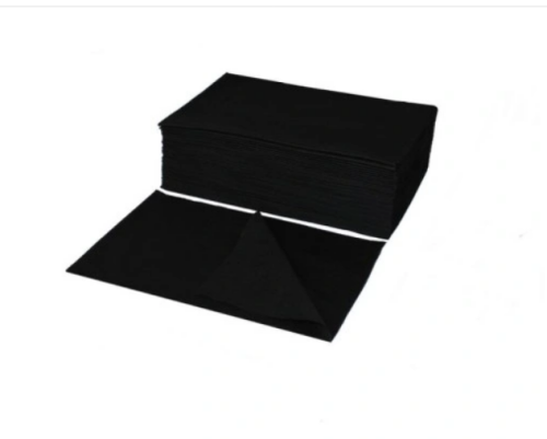 Ręcznik fryzjerski jednorazowy z włókniny perforowanej CZARNY 70 x 40 cm - 100 szt
