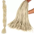 Włosy kolorowe syntetyczne do warkoczyków Blond 120 cm 100 g