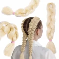 Włosy kolorowe syntetyczne do warkoczyków Blond 120 cm 100 g