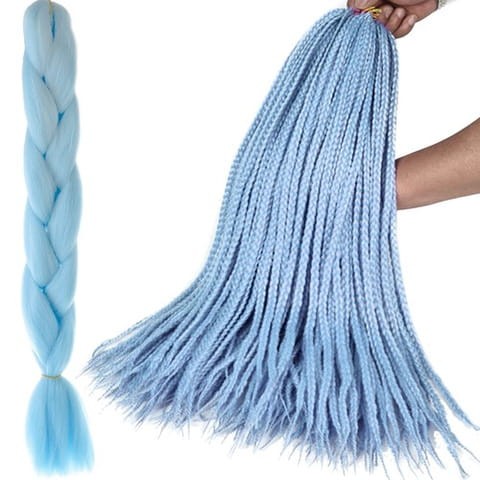 Włosy kolorowe syntetyczne do warkoczyków Błęknitne 120 cm 100 g