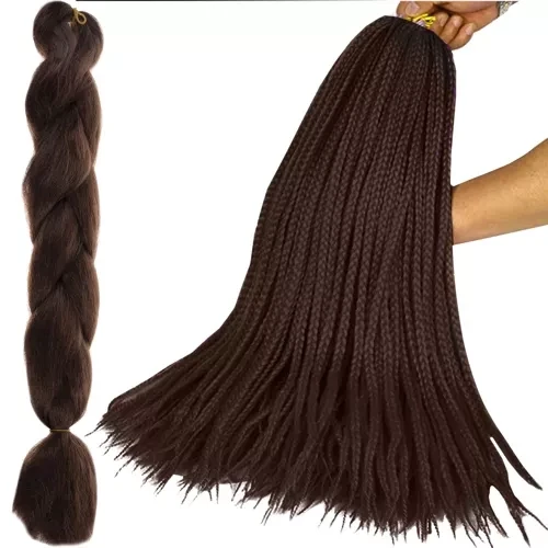 Włosy syntetyczne do warkoczyków Ciemny Brąz 120 cm 100 g