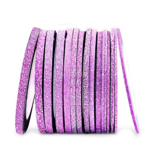 Tasiemka samporzylepna do zdobień Violet Glitter 3 mm