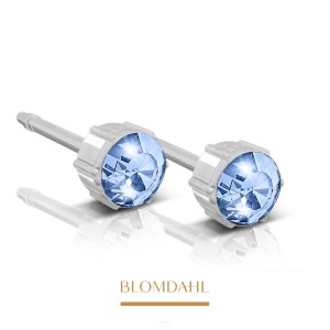 Kolczyki hipoalergiczne Sapphire 4 mm Blomdahl plastik medyczny 