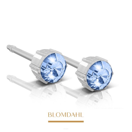 Kolczyki hipoalergiczne Sapphire 4 mm Blomdahl plastik medyczny