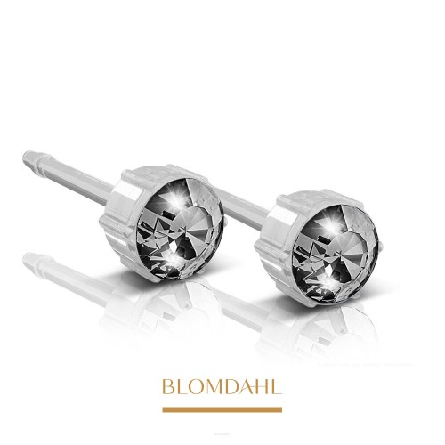 Kolczyki hipoalergiczne Black Diamond 4 mm Blomdahl plastik medyczny