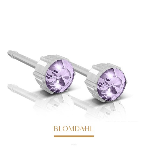 Kolczyki hipoalergiczne Violet 4 mm Blomdahl plastik medyczny