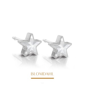 Kolczyki hipoalergiczne Star Crystal 6 mm Blomdahl plastik medyczny