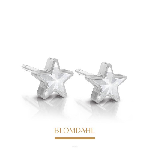 Kolczyki hipoalergiczne Star Crystal 6 mm Blomdahl plastik medyczny