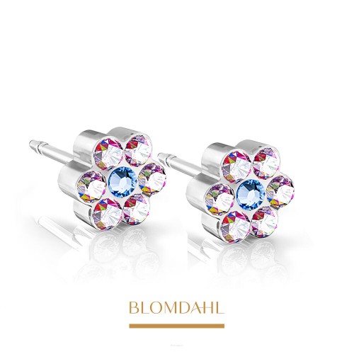 Kolczyki hipoalergiczne Daisy Rainbow - Alexandrite 5 mm Blomdahl plastik medyczny