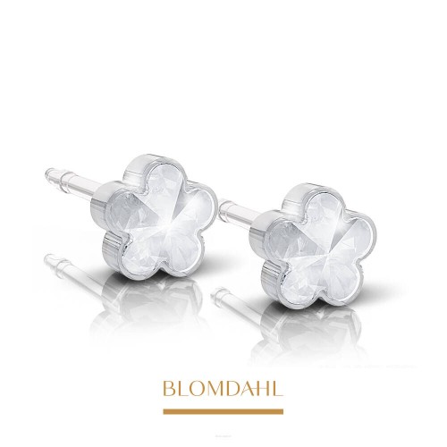 Kolczyki hipoalergiczne Flower Crystal 6 mm Blomdahl plastik medyczny