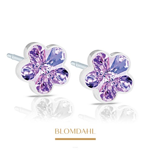 Kolczyki hipoalergiczne Flower Violet 6 mm Blomdahl plastik medyczny