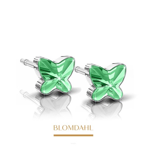 Kolczyki hipoalergiczne Butterfly Peridot 5 mm Blomdahl plastik medyczny