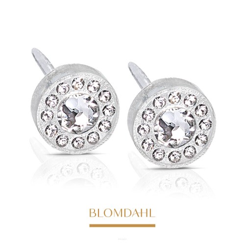 Kolczyki hipoalergiczne Brillance Halo Crystal 6 mm Blomdahl plastik medyczny