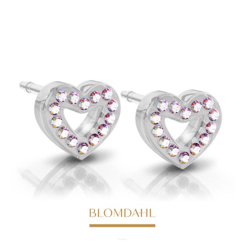 Kolczyki hipoalergiczne Brillance Heart Hollow Rainbow 10 mm Blomdahl plastik medyczny