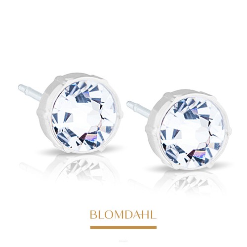 Kolczyki hipoalergiczne Crystal 8 mm Blomdahl plastik medyczny