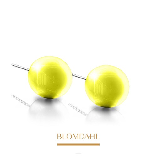 Kolczyki hipoalergiczne Pearl Electric Yellow 6 mm Blomdahl Czysty tytan medyczny