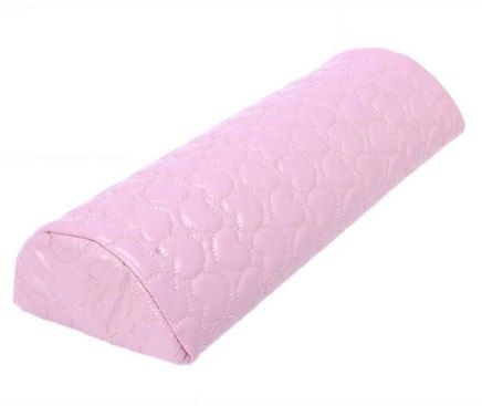 Poduszka do manicure pod dłoń pikowana w serca różowa