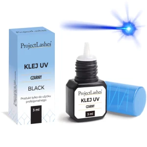 ProjectLashes Clear UV – Klej do przedłużania rzęs metodą UV czarny 3 ml