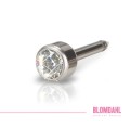 BLOMDAHL kolczyk przekłuciowy Mini Bezel Crystal Silver 3 mm