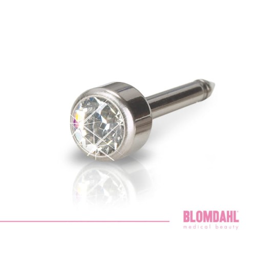BLOMDAHL kolczyk przekłuciowy Mini Bezel Crystal Silver 3 mm