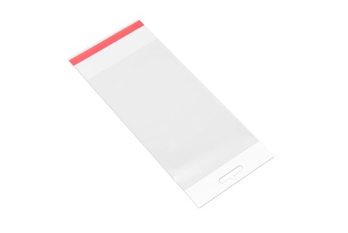 Woreczki celofanowe + klej + euro zawieszka 90 mm x 180 mm - 100 sztuk